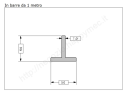 Profilo a T 50x50x7 grezzo in barre da 1 metro in ferro