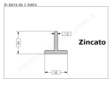 Profilo a T 50x50x7 zincato in barre da 1 metro in ferro