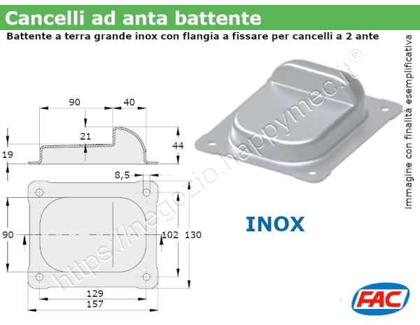 Catenaccio piatto L. 300 serie pesante con porta-lucchetto VL0412.300.z