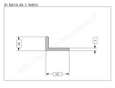 Profilo L grezzo 50x30x5 in barre da 1 metro in ferro