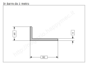 Profilo L grezzo 80x40x6 in barre da 1 metro in ferro