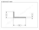 Profilo L grezzo 80x40x6 in barre da 3 metri in ferro