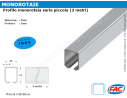 Profilo monorotaia inox piccola 33x31 (tipo C) da 3 metri