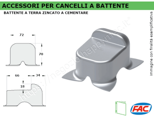 Battente centrale piccolo zincato a cementare per cancelli