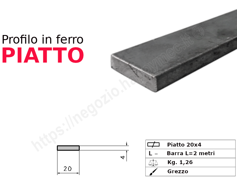 Profili alluminio piatto oro MM 20X2 - MT.2