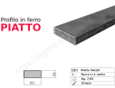 Profilo piatto grezzo 50x20 in barre da 1 metro in ferro