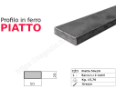 Profilo piatto grezzo 50x20 in barre da 2 metri in ferro