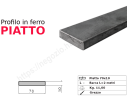 Profilo piatto grezzo 70x10 in barre da 2 metri in ferro