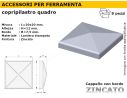 Cappello quadro zincato 20x20 mm.bordato cf 8 pz.