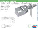 Cardine a fascia per tubo quadro 40x40 a fissaggio rapido