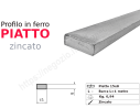 Profilo piatto zincato 15x 8 in barre da 1 metro in ferro