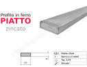 Profilo piatto zincato 25x 6 in barre da 3 metri in ferro