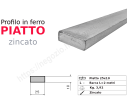 Profilo piatto zincato 25x10 in barre da 2 metri in ferro