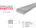 Profilo piatto zincato 25x15 in barre da 1 metro in ferro