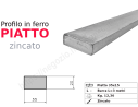 Profilo piatto zincato 35x15 in barre da 3 metri in ferro