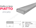 Profilo piatto zincato 40x10 in barre da 2 metri in ferro