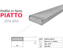 Profilo piatto zincato 40x12 in barre da 1 metro in ferro