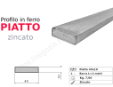 Profilo piatto zincato 45x10 in barre da 2 metri in ferro