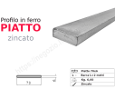 Profilo piatto zincato 70x 6 in barre da 2 metri in ferro