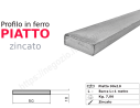 Profilo piatto zincato 90x10 in barre da 1 metro in ferro