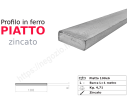 Profilo piatto zincato.100x 6 in barre da 1 metro in ferro