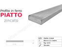 Profilo piatto zincato.110x 8 in barre da 1 metro in ferro