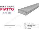 Profilo piatto zincato.120x 6 in barre da 3 metri in ferro