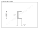 Profilo speciale ad "U" 50x25x5 in ferro grezzo da 1 metro