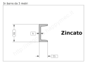 Profilo speciale ad "U" 50x25x5 in ferro zincato da 3 metri