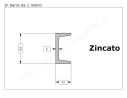 Profilo speciale ad "U" 60x30x6 in ferro zincato da 1 metro