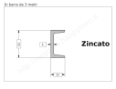 Profilo speciale ad "U" 60x30x6 in ferro zincato da 3 metri