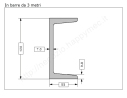 Profilo UPN 120x55 barra in ferro grezzo da 3 metri in ferro