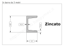 Profilo UPN 65x42 barra in ferro zincato da 3 metri in ferro