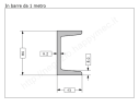 Profilo UPN 80x45 barra in ferro grezzo da 1 metro in ferro