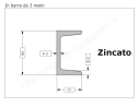 Profilo UPN 80x45 barra in ferro zincato da 3 metri in ferro