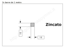 Quadro pieno 10mm. zincato in barre da 1 metro in ferro