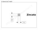Quadro pieno 10mm. zincato in barre da 3 metri in ferro