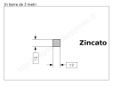 Quadro pieno 12mm. zincato in barre da 3 metri in ferro