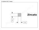 Quadro pieno 14mm. zincato in barre da 2 metri in ferro