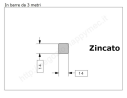 Quadro pieno 14mm. zincato in barre da 3 metri in ferro