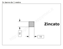 Quadro pieno 16mm. zincato in barre da 1 metro in ferro