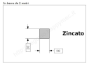 Quadro pieno 20mm. zincato in barre da 2 metri in ferro