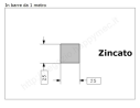 Quadro pieno 25mm. zincato in barre da 1 metro in ferro