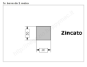 Quadro pieno 30mm. zincato in barre da 1 metro in ferro