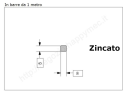 Quadro pieno 8mm. zincato in barre da 1 metro in ferro