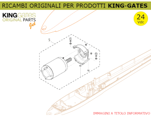 5) Ricambio KINGgates - Motore e calotta per attuatore JET 24