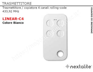 Radiocomando copiatore 4 canali 433,92MHz colore bianco
