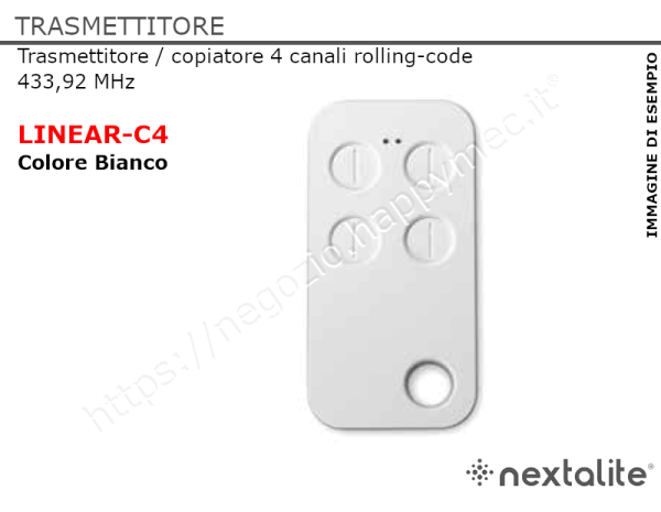 Radiocomando copiatore 4 canali 433,92MHz colore bianco