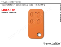 Radiocomando rolling-code 4 canali 433,92MHz colore arancio