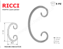 Riccio a "C" in piatto liscio 12x6 tipo 221 mis.60x110